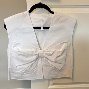 Chic White Bow Blouse